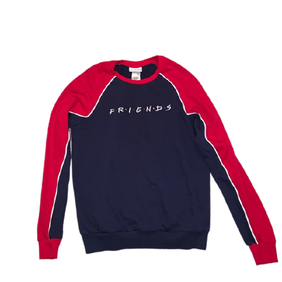 Friends Crewneck Pullover Sweatshirt Blue Red Medium - Picture 1 of 4